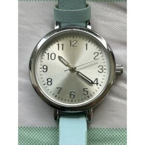 FMD Silver Tone Baby Blue Band Women’s Quartz Watch